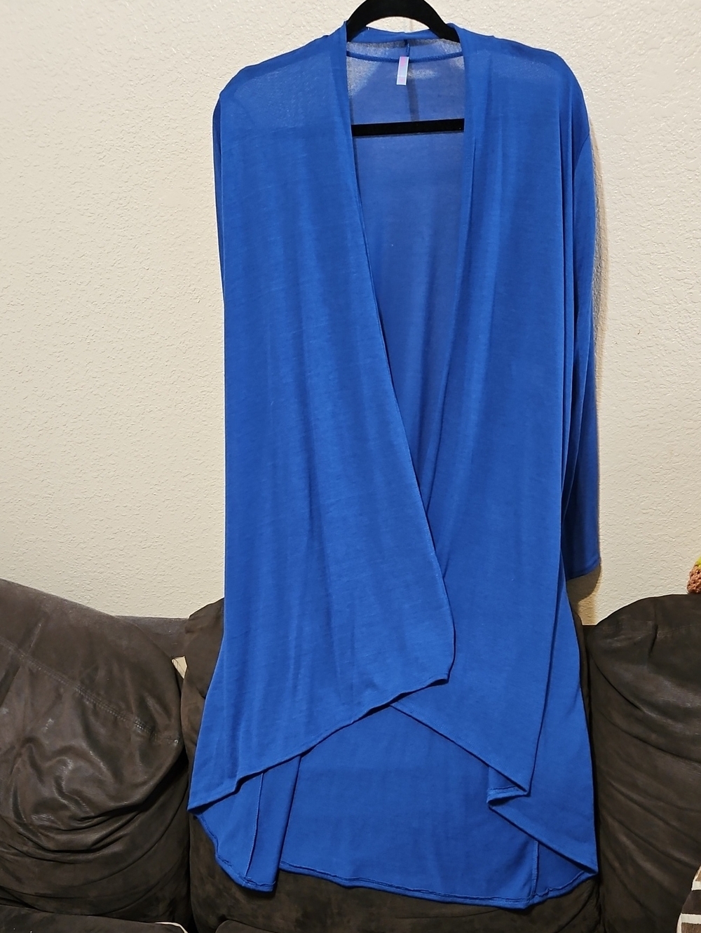 Azules Cobalt Blue Draped Open-Front Cardigan